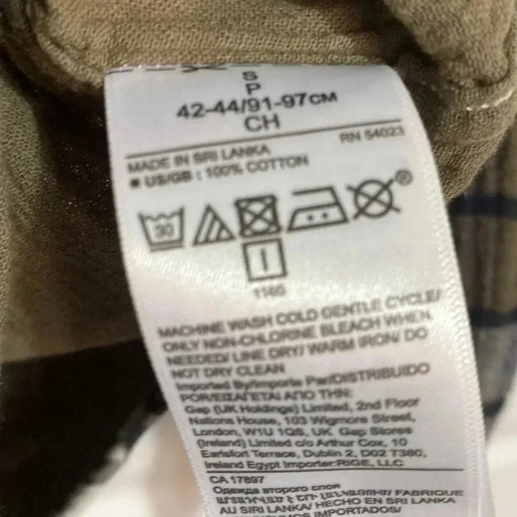 Banana Republic mens plaid cotton button down untucked slim fit shirt size SMALL - Picture 11 of 12